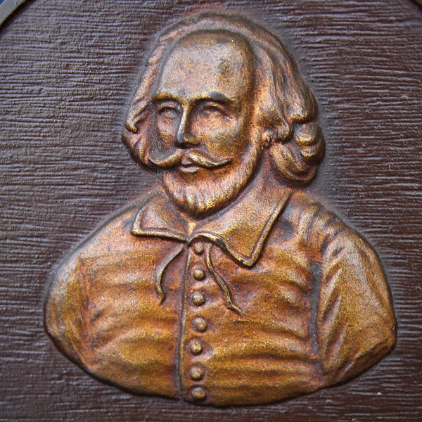 Heavy Cast Iron William Shakespeare Bookends by Bradley & Hubbard