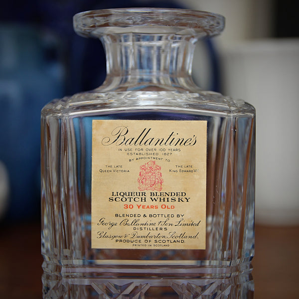 Ballentine's Handcut Crystal Thirty-Year Whiskey Decanter with