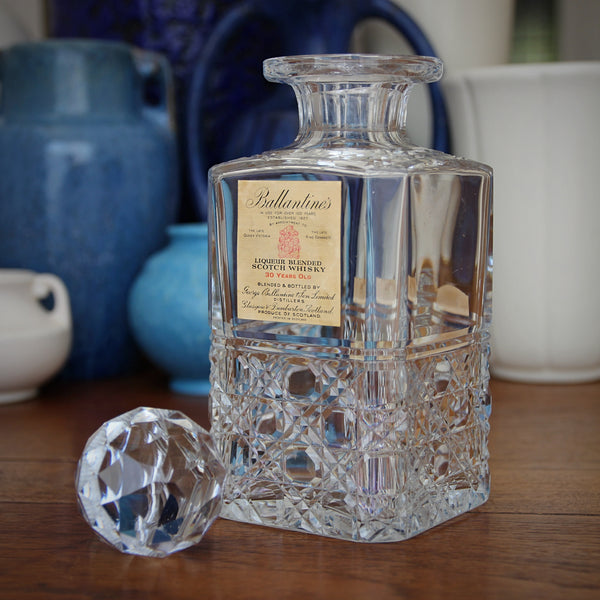 Ballentine's Handcut Crystal Thirty-Year Whiskey Decanter with