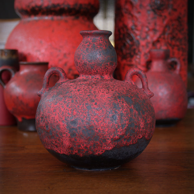 Red Double Gourd-Form Vase