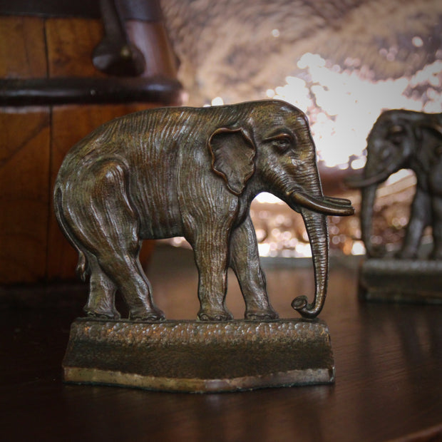 Bronze Elephant Bookends