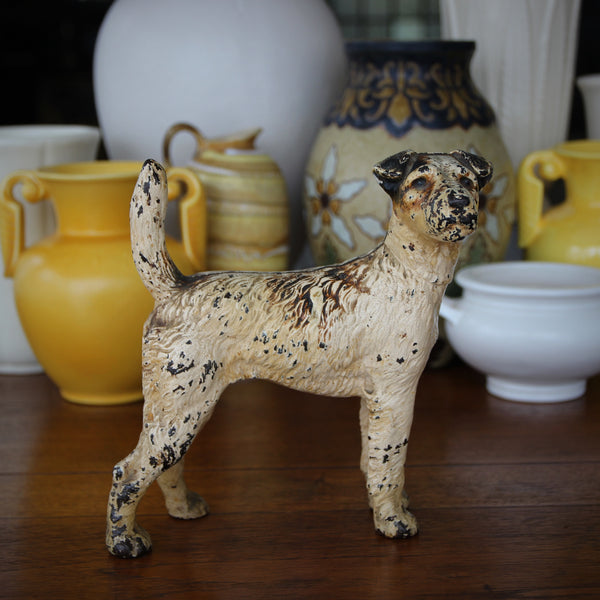 Hand-Painted Cast Iron Terrier Doorstop by Hubley – LEO Design,