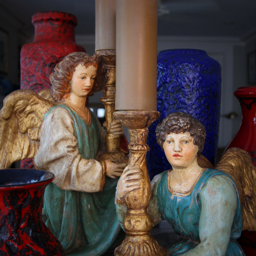 Pair of Italian Antique Church Altar Sticks  Candlesticks, Diy vintage  candles, Vintage candles