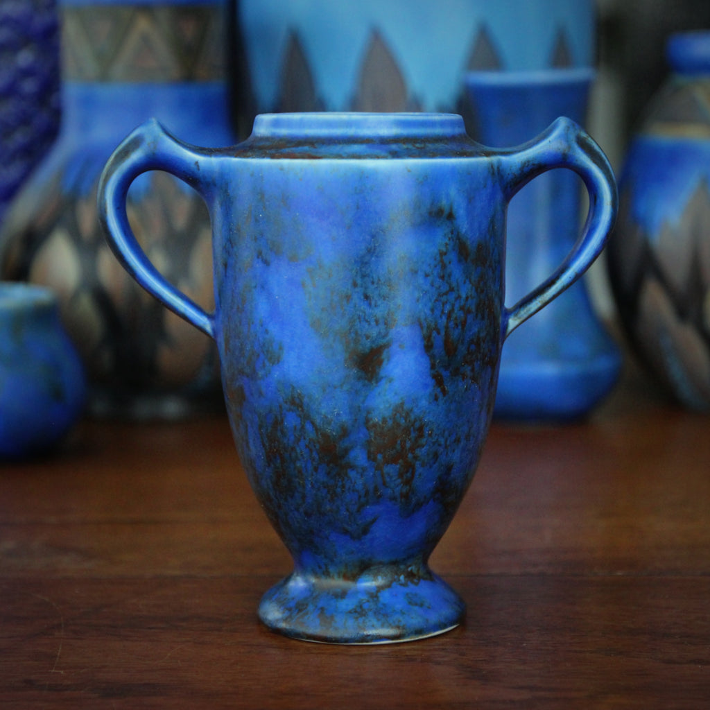 Vintage Blue Teapot Hall Streamline Tea Pot Dresden Blue Art Deco