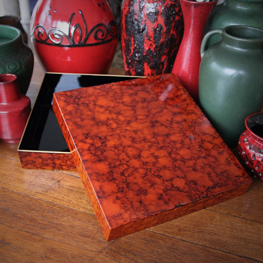Keepsake Box - Rosewood Copper & Brass Inlay, Inner Flowers - Fair Go  Trading