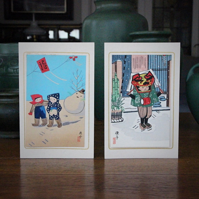 Japanese Modernist Woodblock Cards
