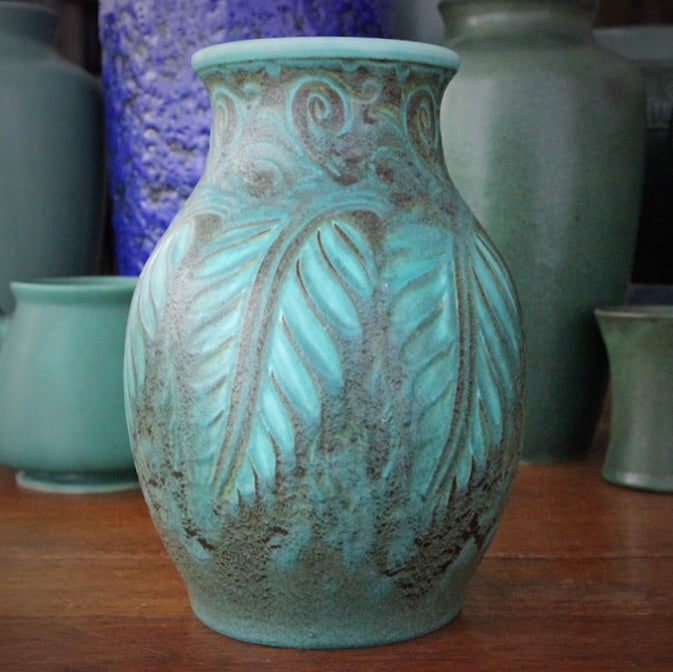 English Incised Botanical Vase