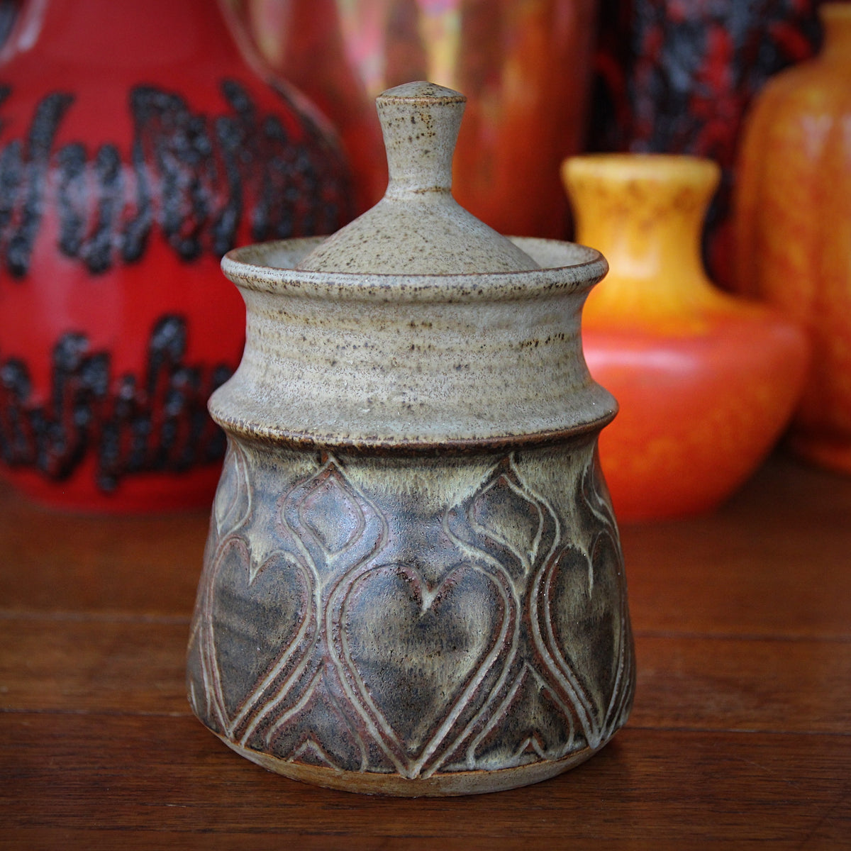 Modernist Stoneware Lidded Pot