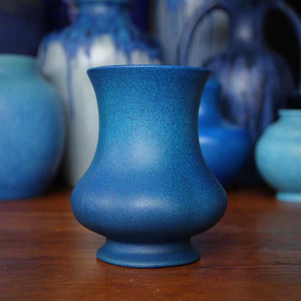 English Cobalt Corseted Vase