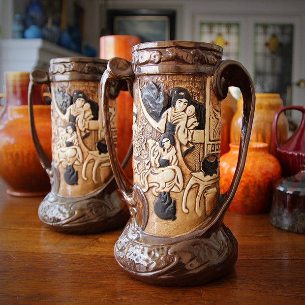 English Nouveau Orientalist Vases