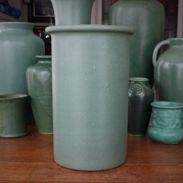 Matte Green Large Cylinder Vase