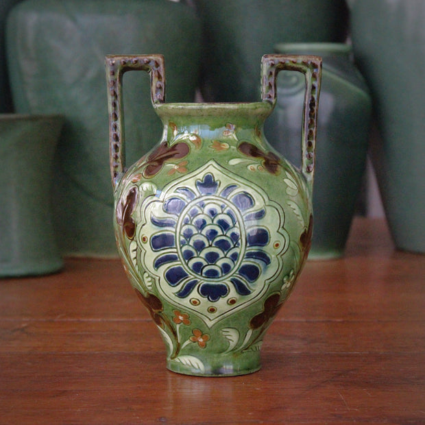 Swiss Folk-Painted Vase
