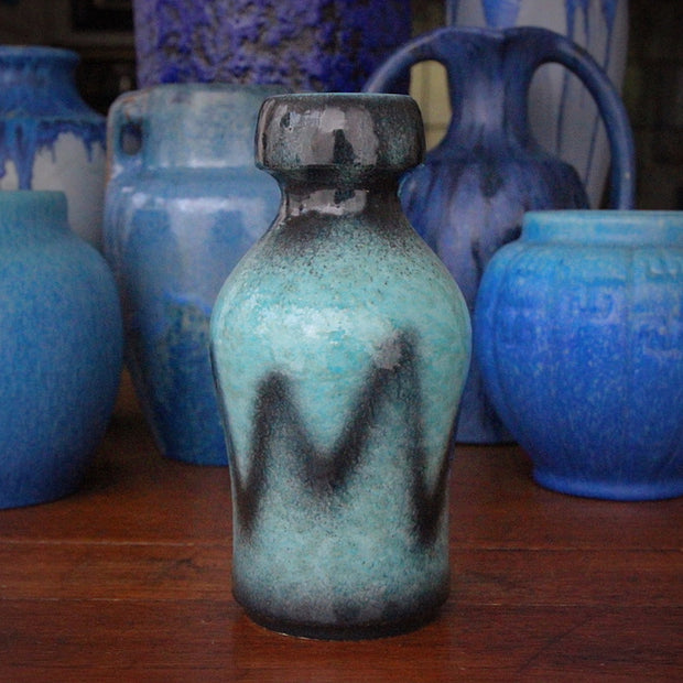 Blue & Gunmetal Modernist Vase