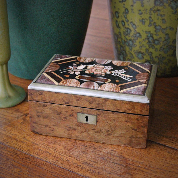German Pietre Dure Dresser Box