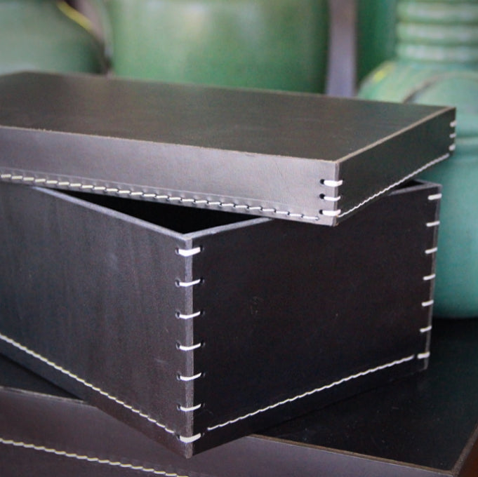 Italian Black Leather Box