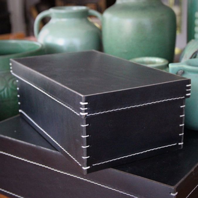 Italian Black Leather Box