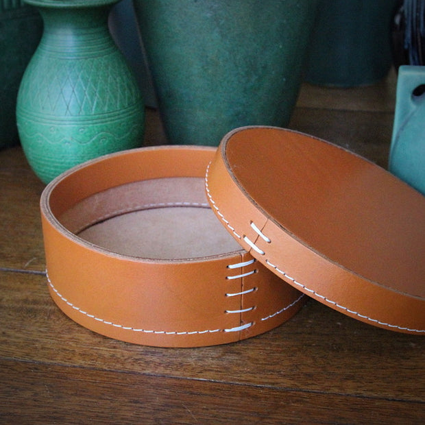 Italian Tan Leather Box