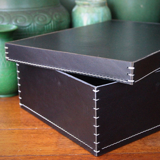 Italian Black Leather Box