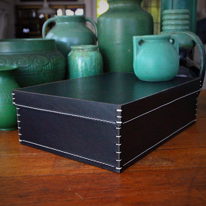 Italian Black Leather Box