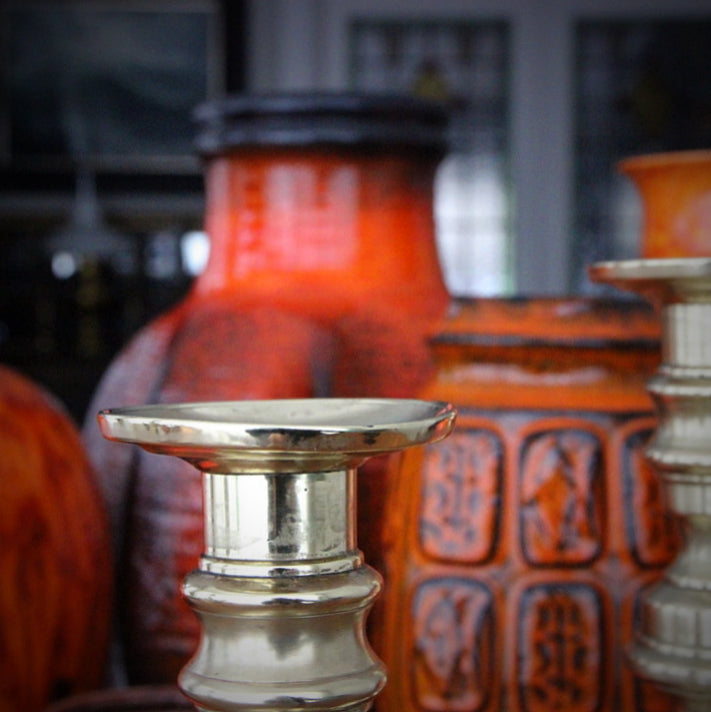 Victorian English Brass Candlesticks