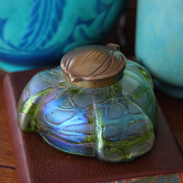 Bohemian Art Glass Inkwell