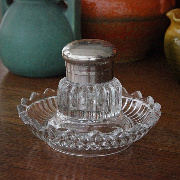 19th Century Glass Inkwell
