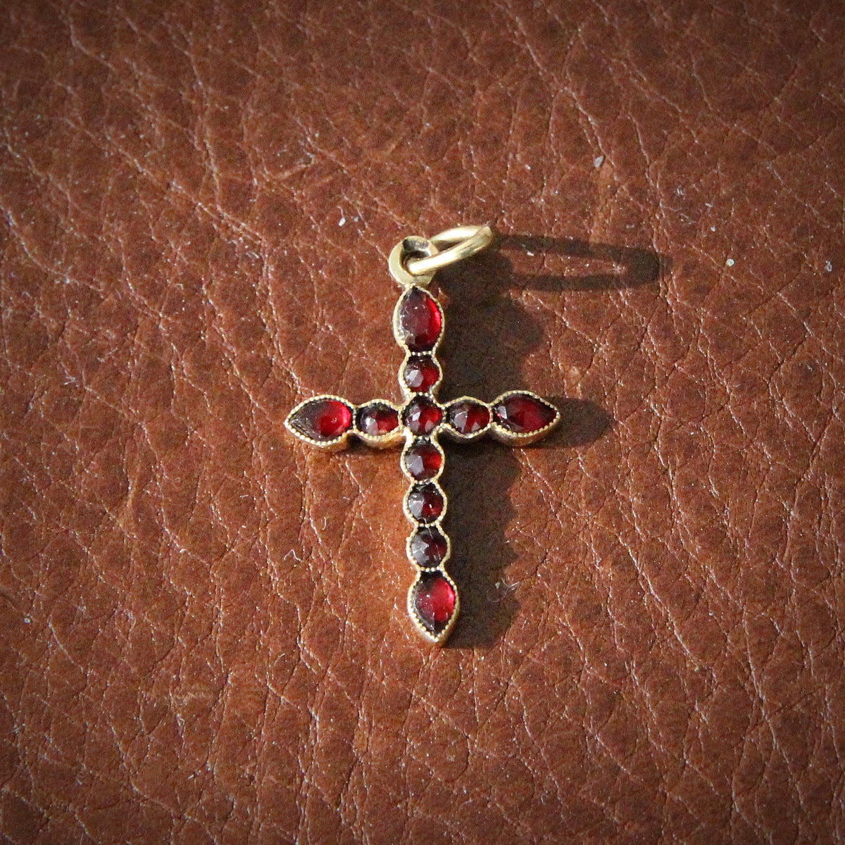 Garnet Cross Pendant