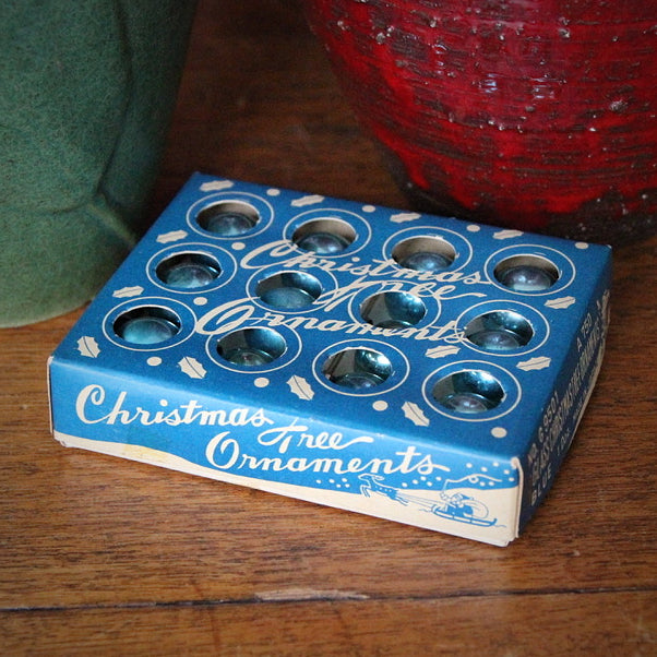 Blue Glass "Feather Tree" Ornaments