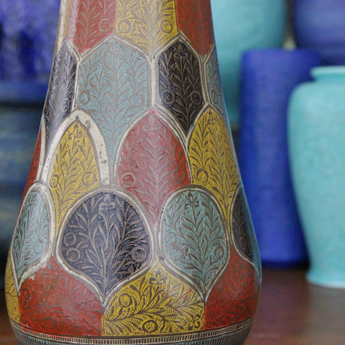 Indian Nakkashi Brass Vase