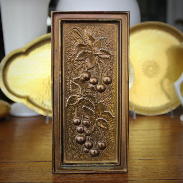 Brass Cherries Plaque