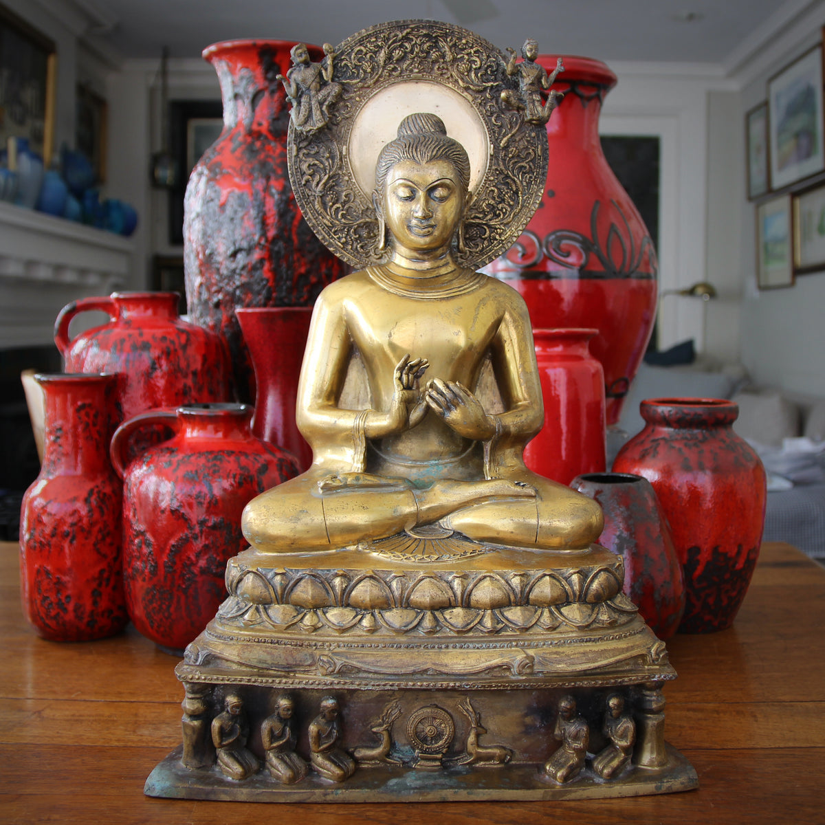 Golden Bronze Buddha Sculpture