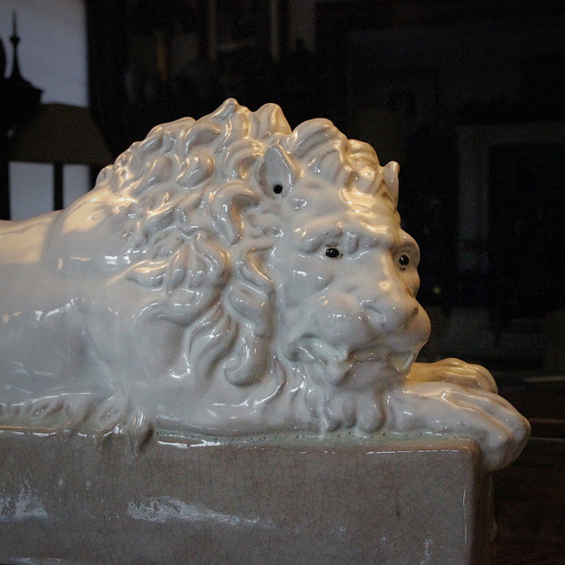 Italian Glazed Terracotta Lion