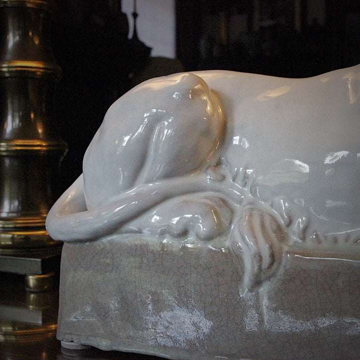 Italian Glazed Terracotta Lion