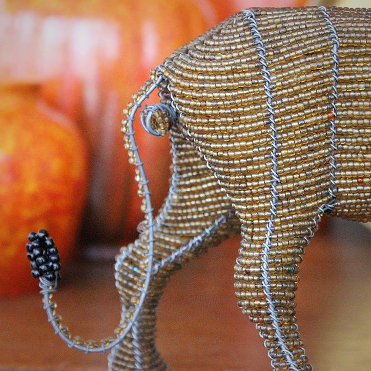 African Beaded Lion Sculpture