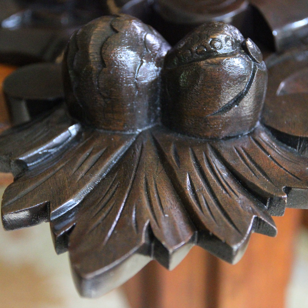 Swiss Carved Walnut Corbel Shelf