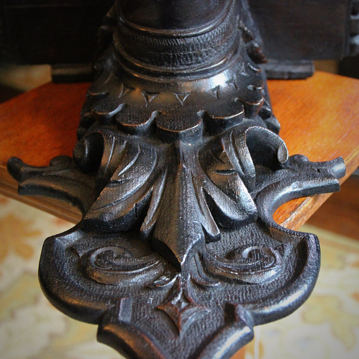 English Carved Oak Corbel Shelf