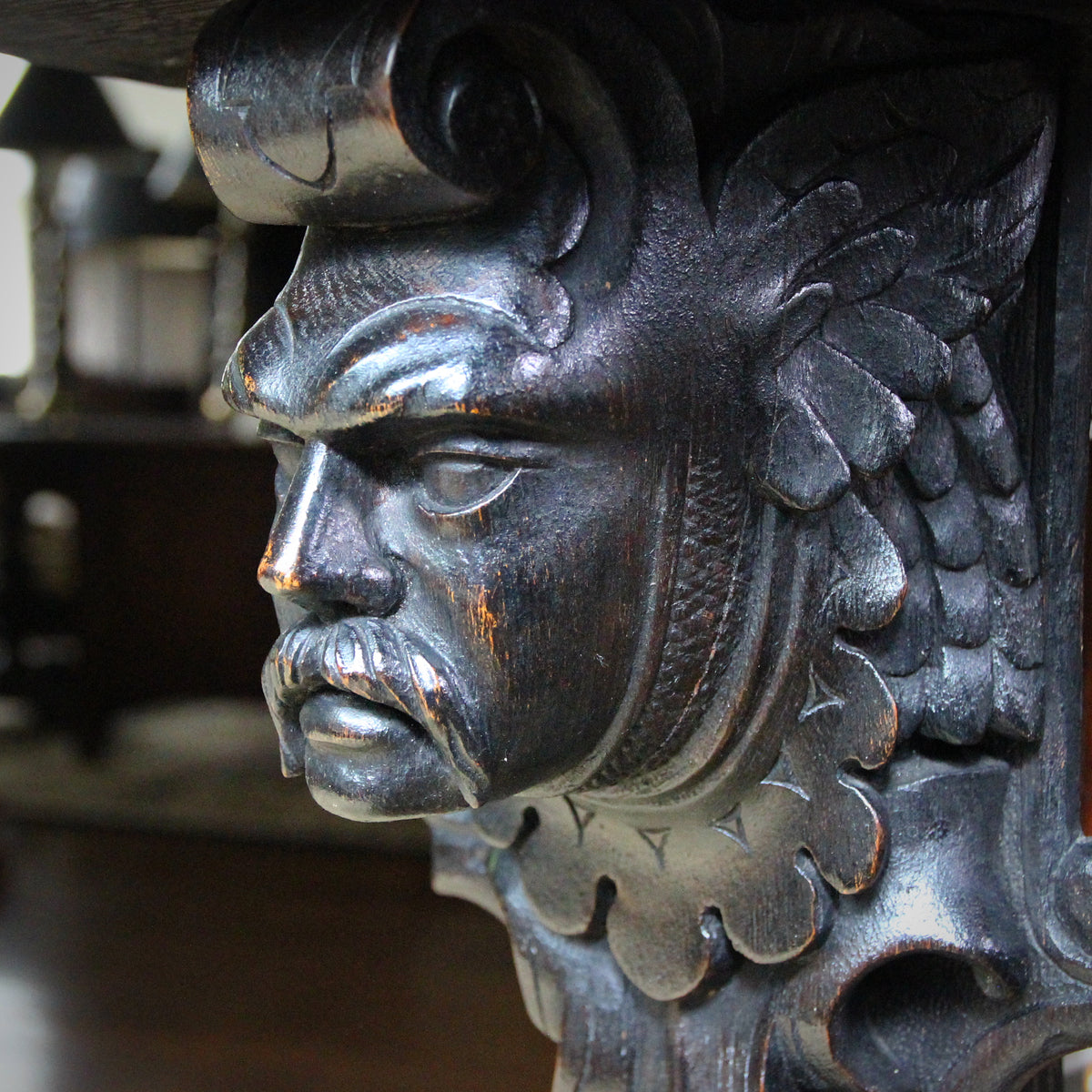 English Carved Oak Corbel Shelf