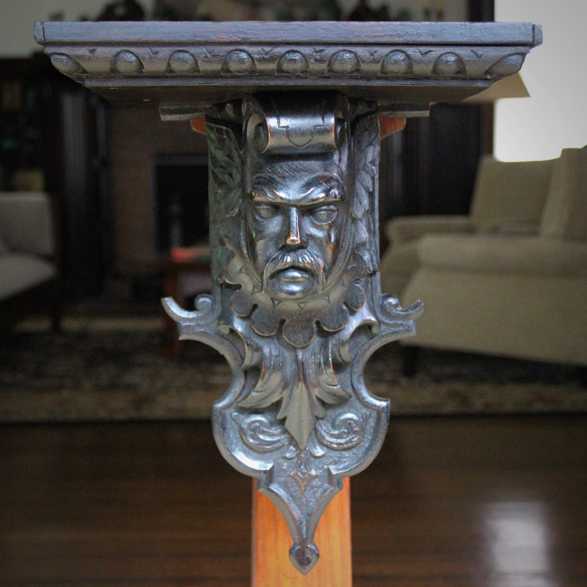English Carved Oak Corbel Shelf