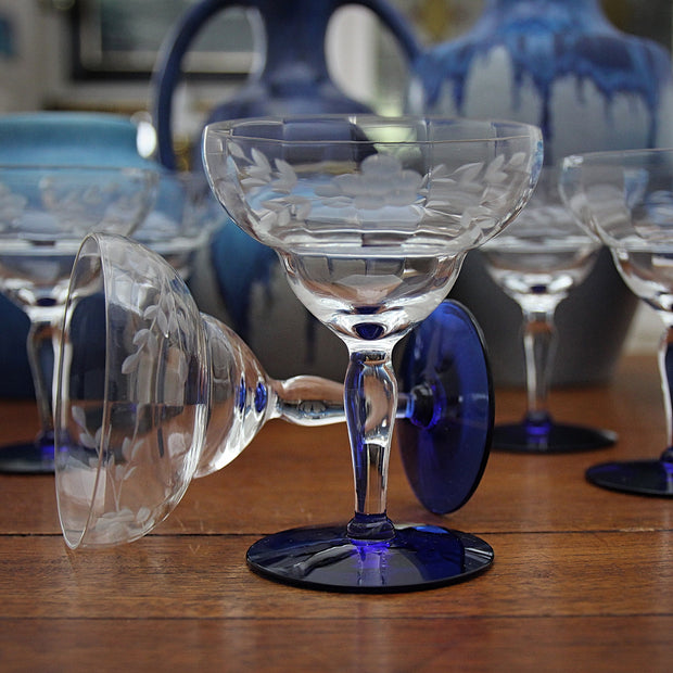 Faceted Champagne Coupes (6)