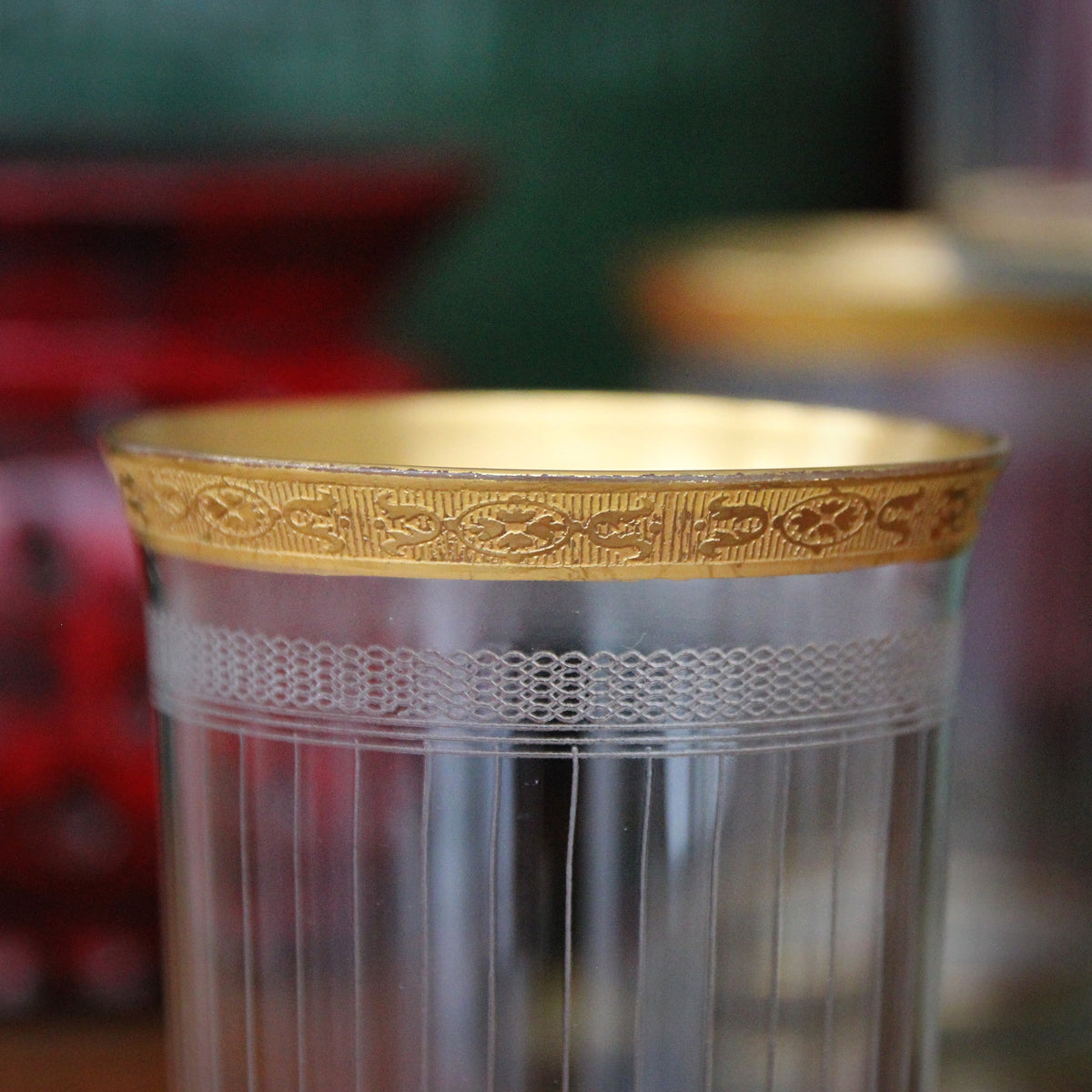 Gold-Rimmed Wine Tumblers