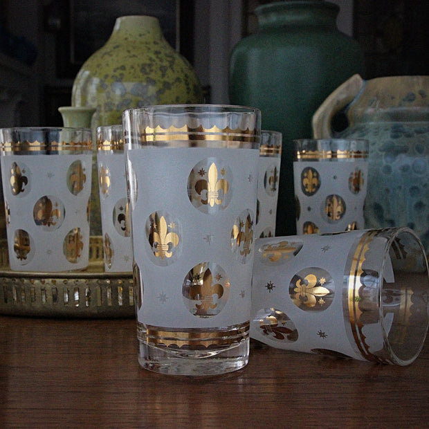 Fleurs-de-Lys Highball Tumblers (8)