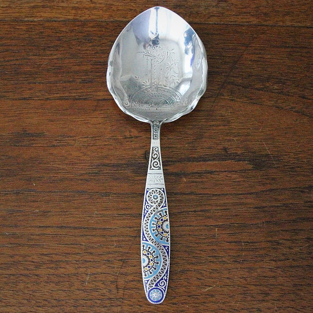 Enameled Sterling Berry Spoon