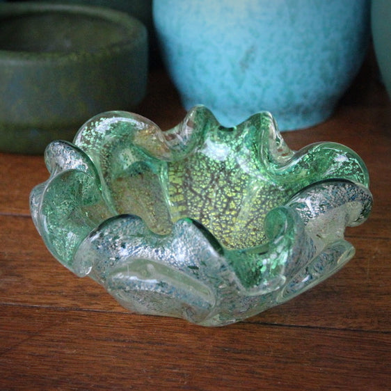Venetian "Anemone" Green Bowl