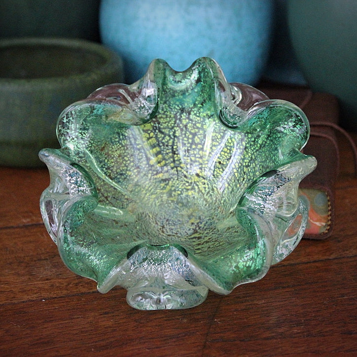 Venetian "Anemone" Green Bowl