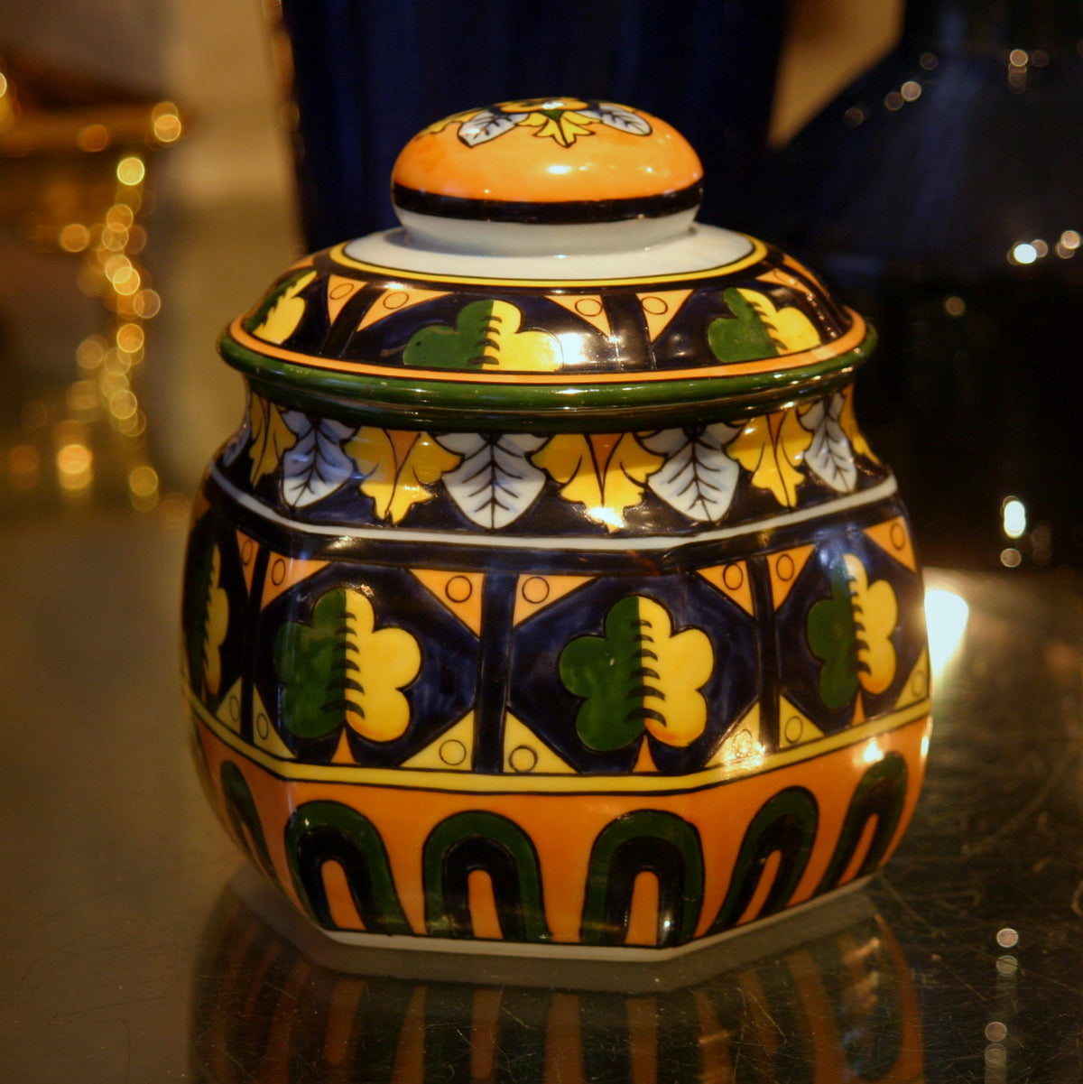Japanese Hand-Painted Canister