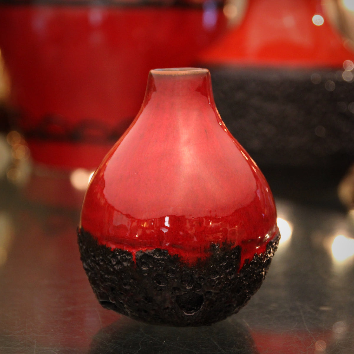 Red Bulbous Vase
