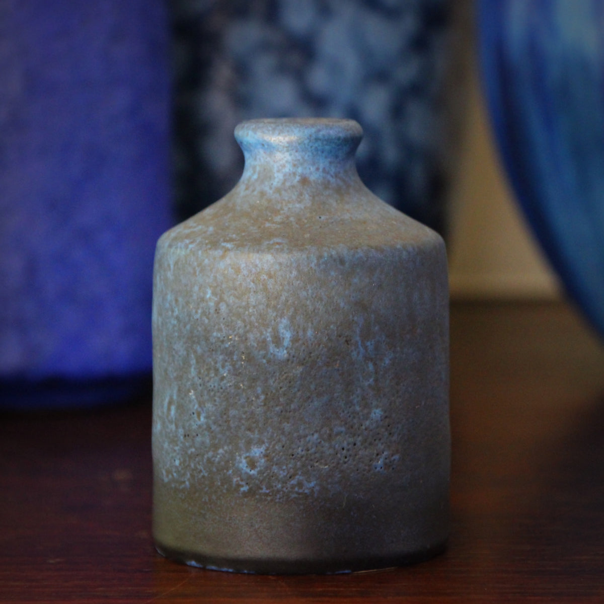 Matte Blue Bottle Vase