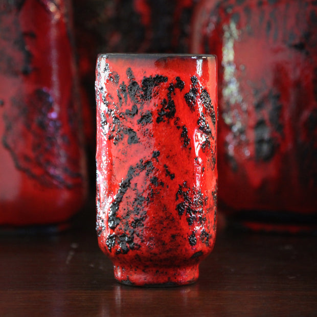Red & Black Cylinder Vase