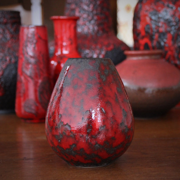 Black & Red Egg-Form Vase