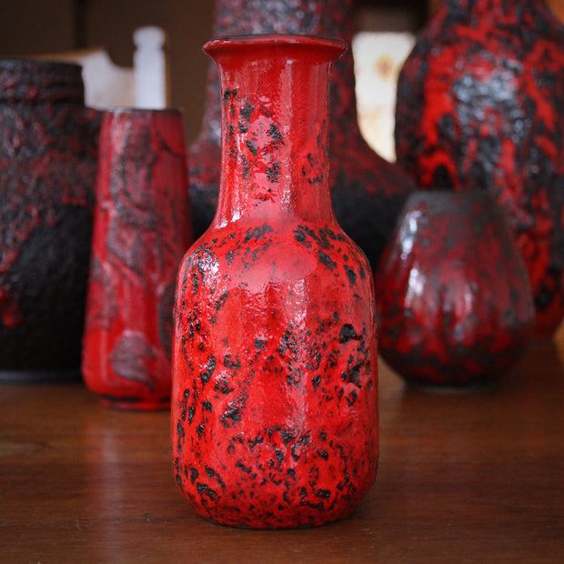Red & Black Throated Vase